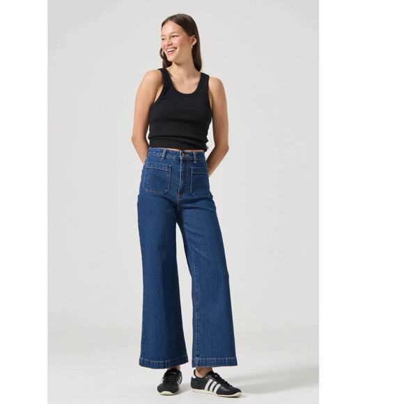 Rolla’s High Rise Wide Leg Sailor Jeans Blue Denim Size 29 Casual Coastal - Picture 1 of 8